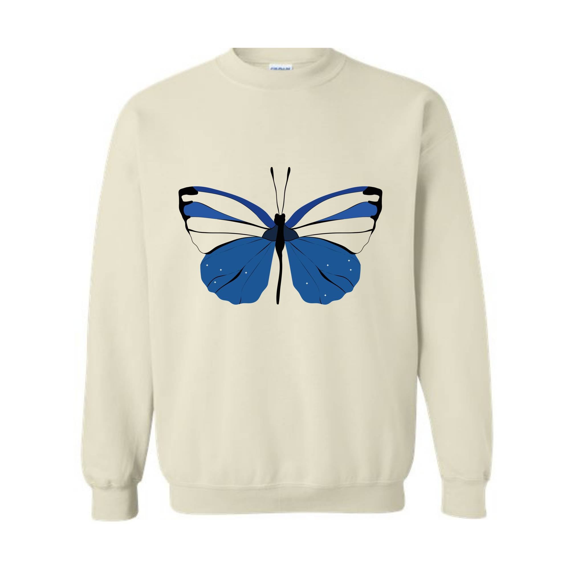 Blue Butterfly Sweatshirt, Butterfly Lover Sweatshirt, Butterfly Hoodie, Butterflies Sweater, Blue Lover Gift, Woman Butterfly Sweatshirt