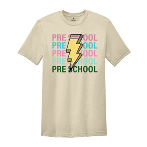 Pre School Pencil Shirt, Pencil Bolt Shirt, Retro Shirt, Back To School Shirt, School Shirt, Teacher Shirt, Pencil Shirt, Teacher Gift