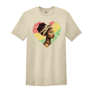 Juneteenth Heart Shirt, Juneteenth Shirt Women, Black Culture, Black History, Black Lives Matter Tee, Melanin T-Shirt, Black Girl Tees