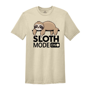 Sloth Mode On Shirt, Sloth Mode Shirt, Lazy Shirt, Funny Animal Shirt, Sloth Holiday Shirt, Funny Gifts For Women, Nap Shirt