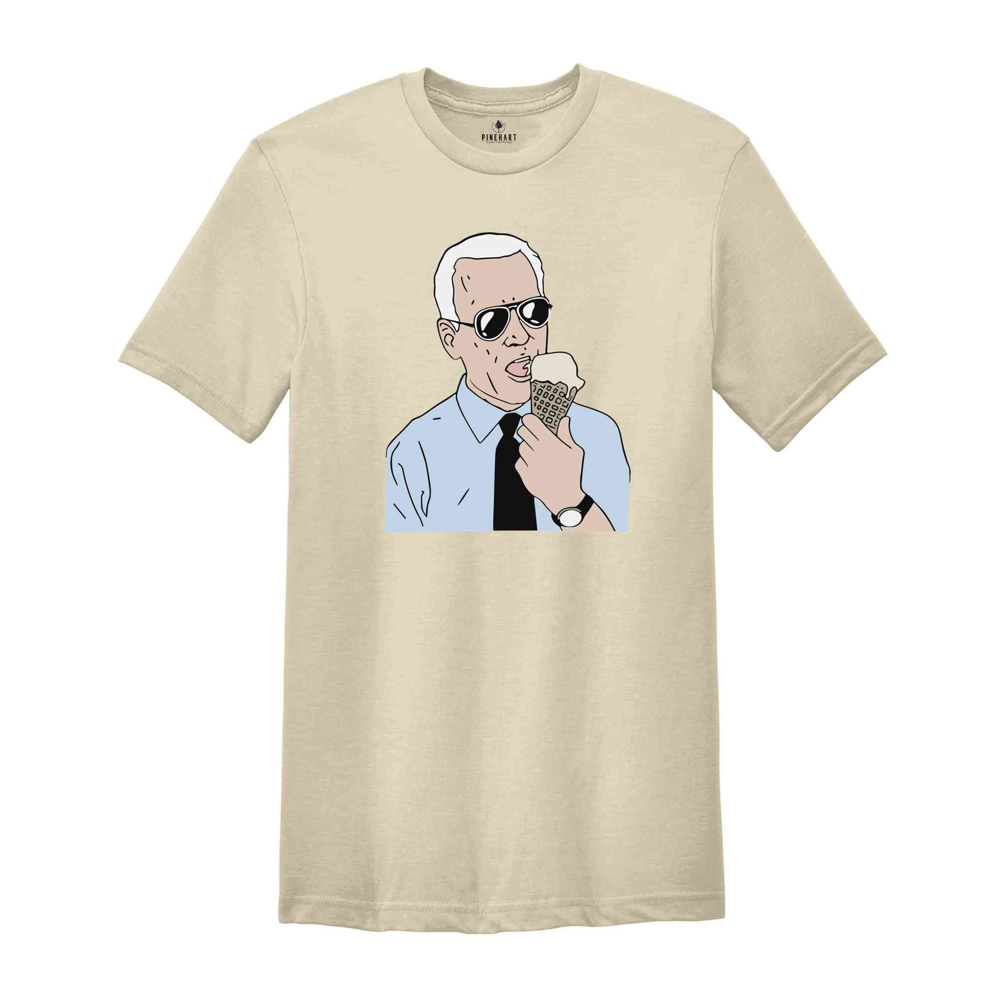 Joe Biden Eating Ice Cream T-Shirt, Biden Shirt, Political Tee, Ice Cream Tee, Joe Biden Conservative Shirt