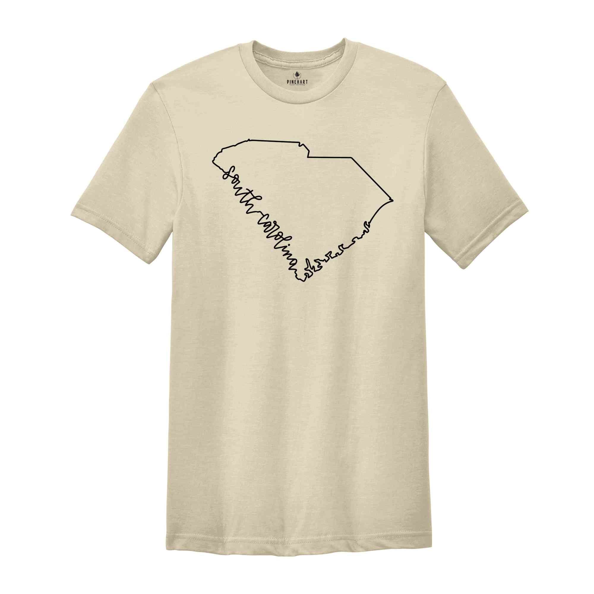 South Carolina State Shirts, South Carolina State Map Shirt, South Carolina Travel Gifts, South Carolina Clothing, South Carolina Sweatshirt