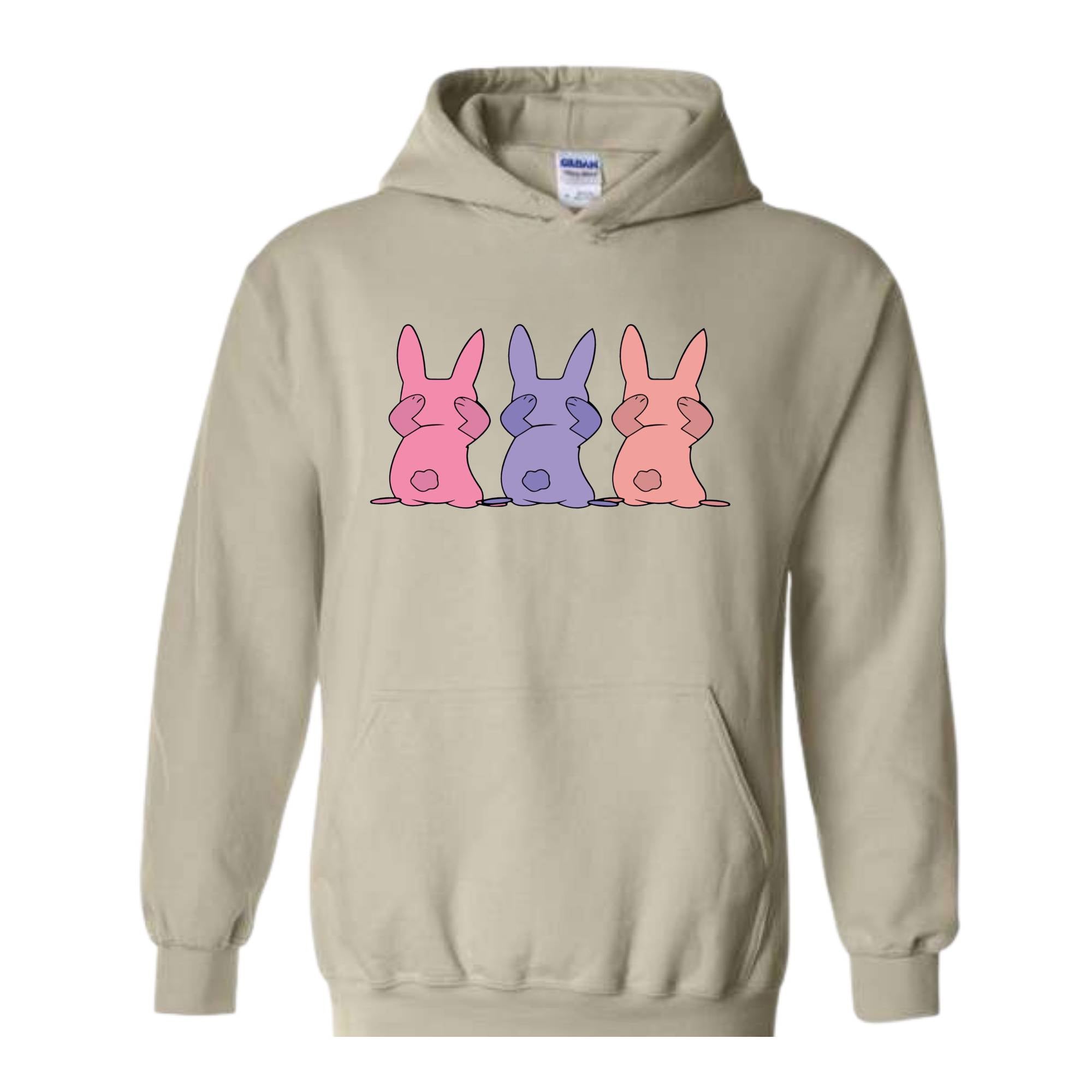 Three Rabbits Hoodie, Animal Hoodie, Wildlife Hoodie, Hipster Bunny Hoodie, Bunny Hoodie