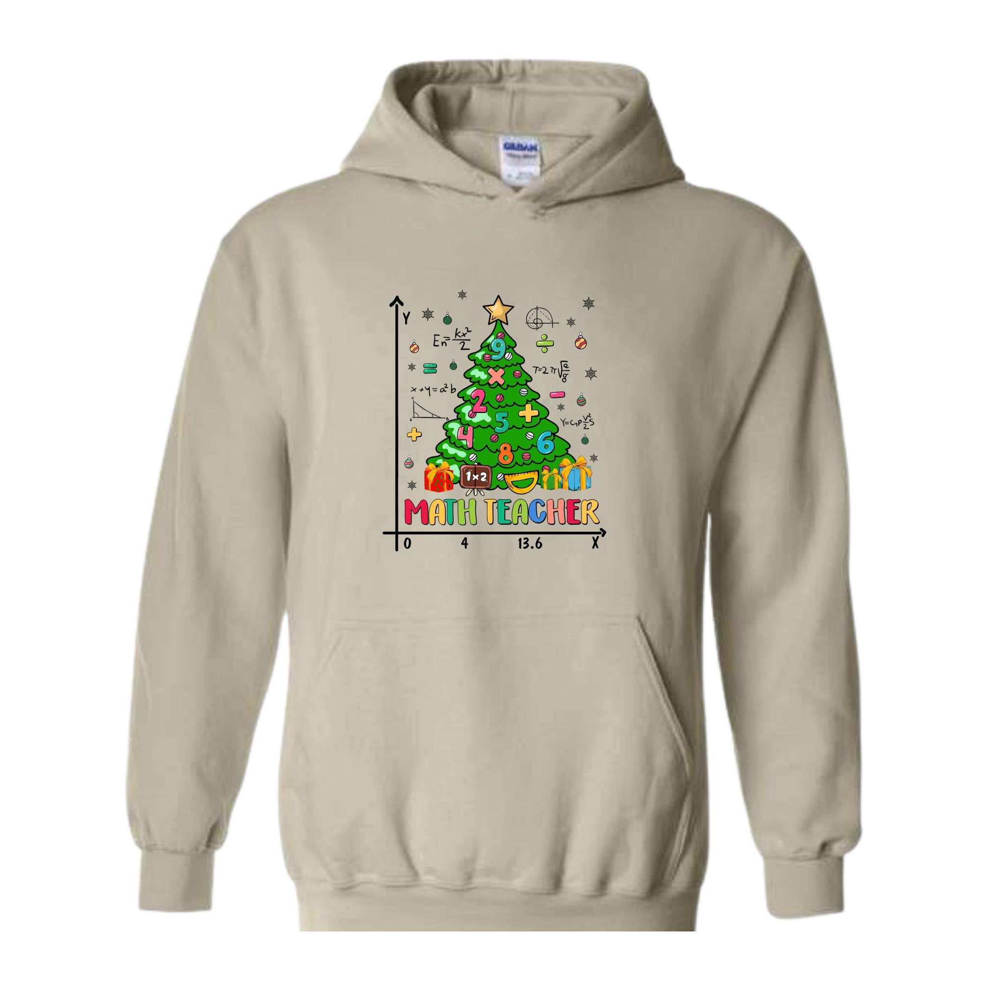 Christmas Tree Math Teacher Sweatshirt, Math Teacher Lover, Teaching Math Hoodie, Mathematics Sweatshirt, Math Christmas Sweater