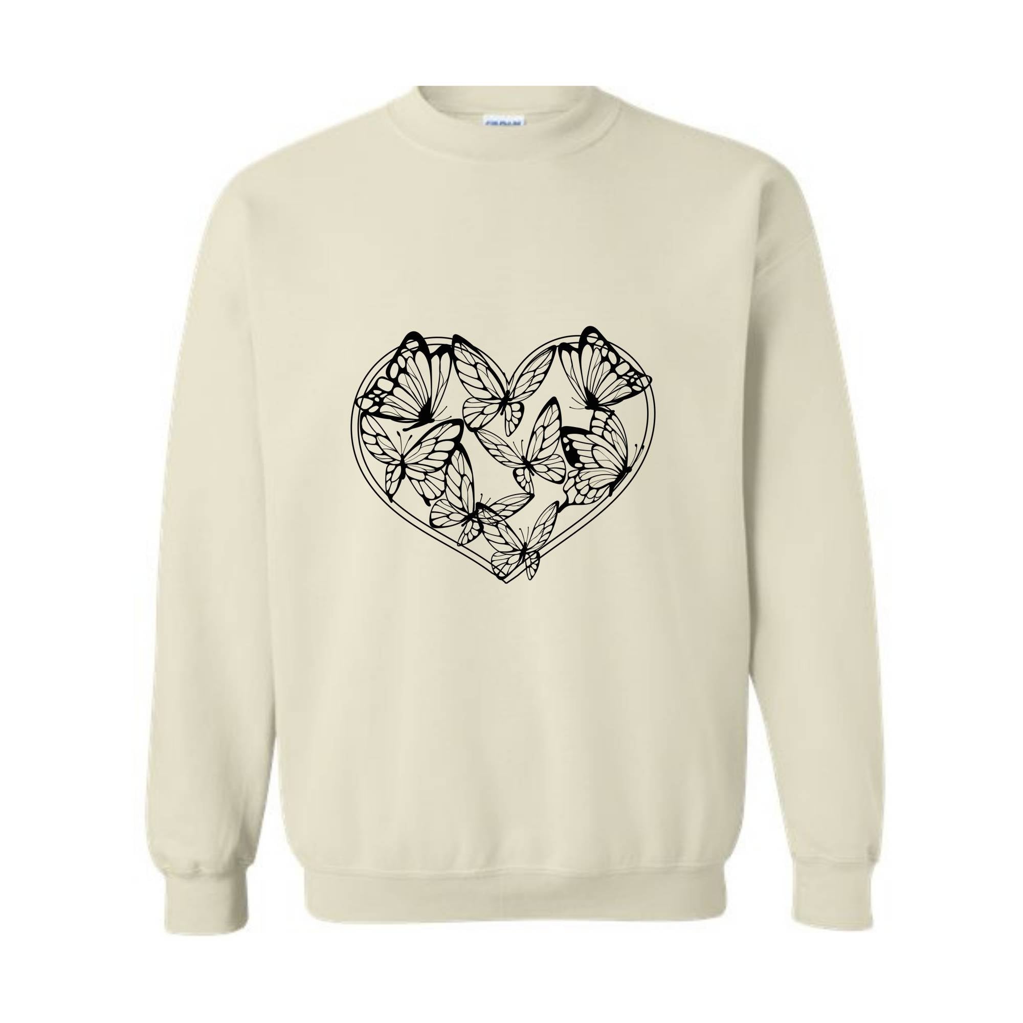 Boho Butterflies Heart Sweatshirt, Butterflies Sweatshirt, Heart Sweatshirt, Butterfly Lover Gift,Boho Sweatshirt