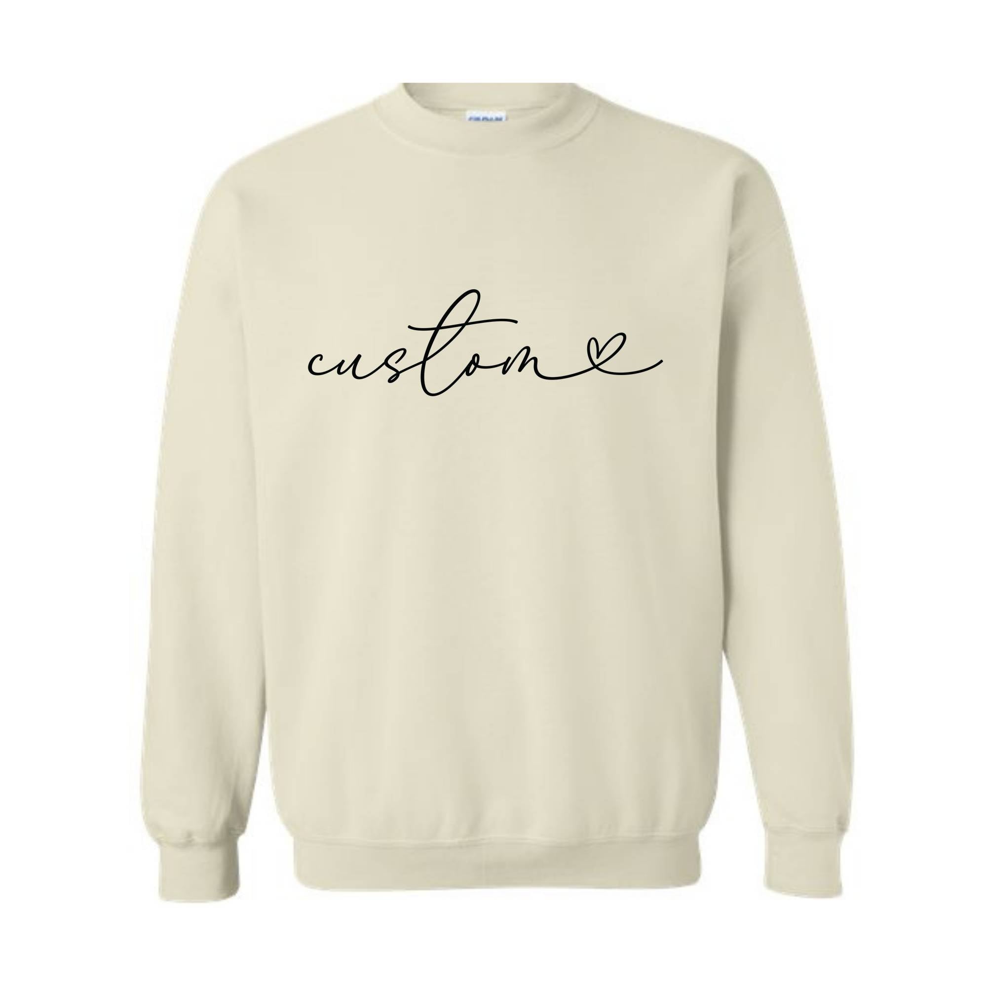 Custom Sweatshirt, Personalized Cursive Text Sweat, Floral Sleeve Sweatshirt, Personalized Gifts