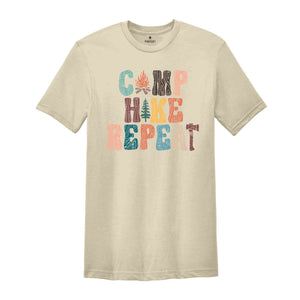 Camp Hike Repeat Shirt, Camping Shirt, Adventurer Shirt, Nature Lover Shirt, Happy Camper Shirt, Summer Camp Shirt, Traveler Shirt