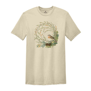 Bird Shirt, Watercolor Bird Branches, Bird Home Tshirt, Bird Cage Shirt, Bird Lover Shirt, Cute Bird Tee