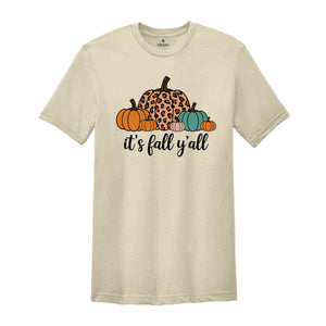 It's Fall Y'all Shirt, Fall Shirt, Pumpkin Shirt, Cute Fall Shirt, Leopard Pumpkin Shirt, Fall Mom Shirt, Fall Teacher Shirt