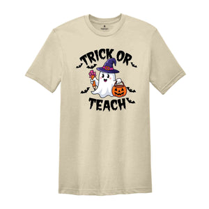 Trick or Teach Shirt, Teacher Halloween Shirt, Halloween Teacher Shirt, Spooky Teacher Shirt, Retro Ghost Teacher Shirt