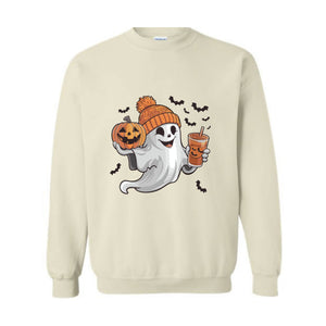 Cute Ghost Sweatshirt, Funny Spooky Sweatshirt, Pumpkin Spice Sweatshirt, Spooky Season, Halloween Party Shirt, Fall Ghost Shirt