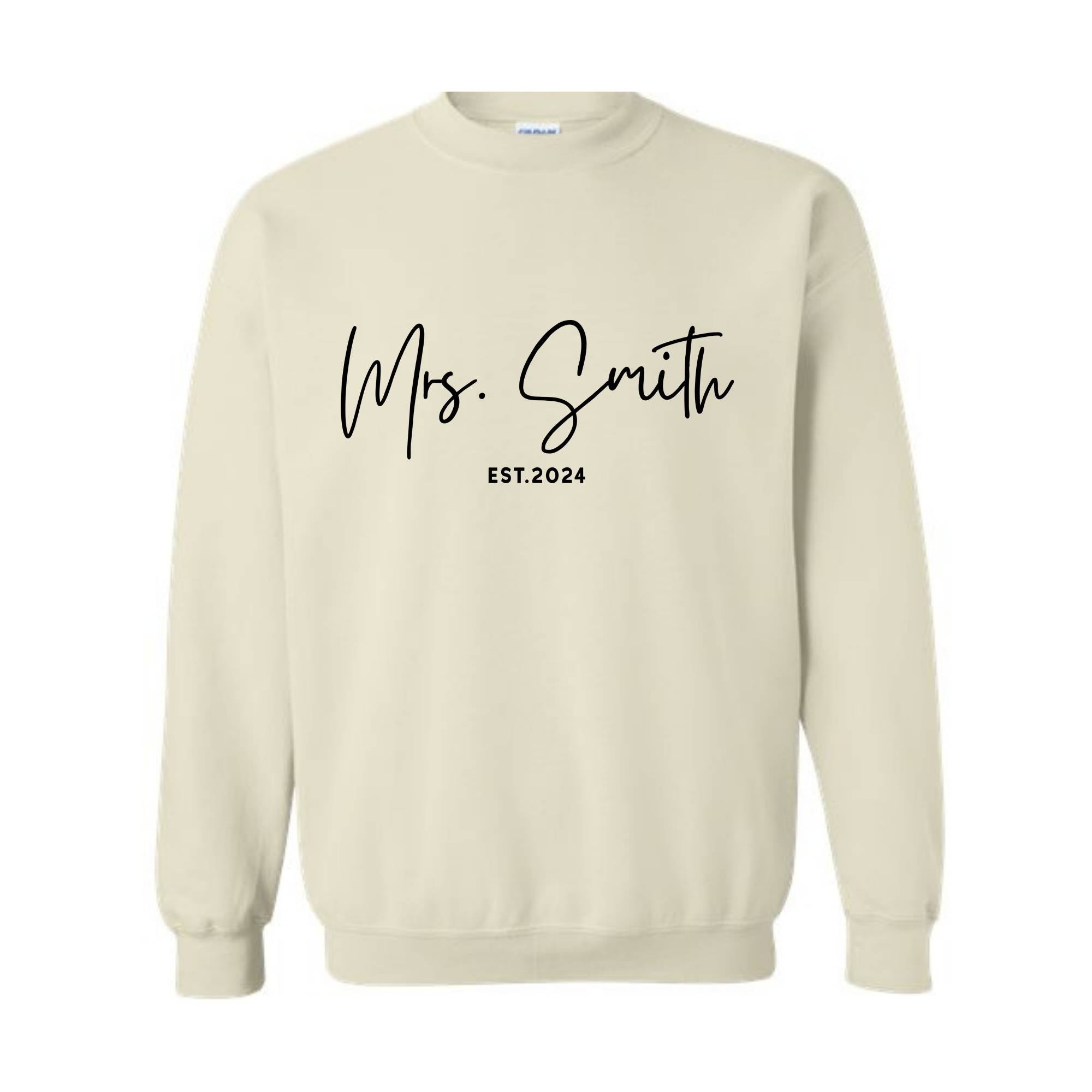 Custom Mrs. Sweatshirt, Mrs. Last Name Sweatshirt, Bride Personalized Sweatshirt, Wifey Sweatshirt, Bride Sweatshirt, Custom Sweatshirt