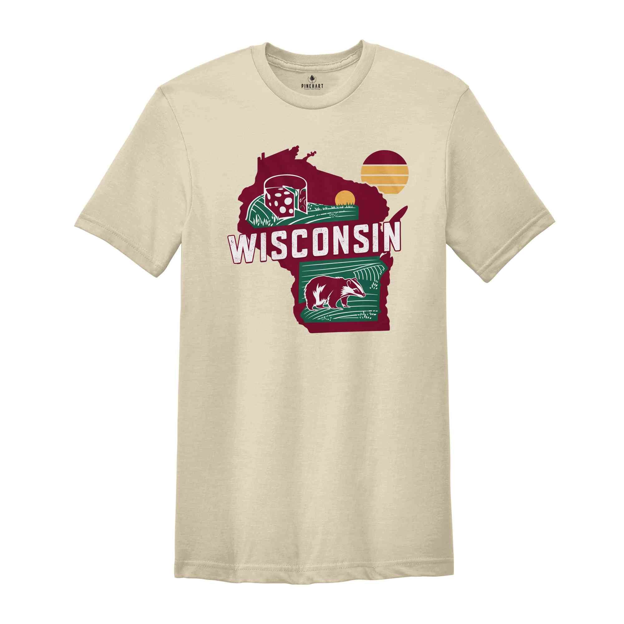 Retro State Of Wisconsin Shirt, State Of Wisconsin Shirt, State Shirt, Wisconsin Shirt, Wisconsin Lover Shirt, Family Trip Shirt, Travel Tee