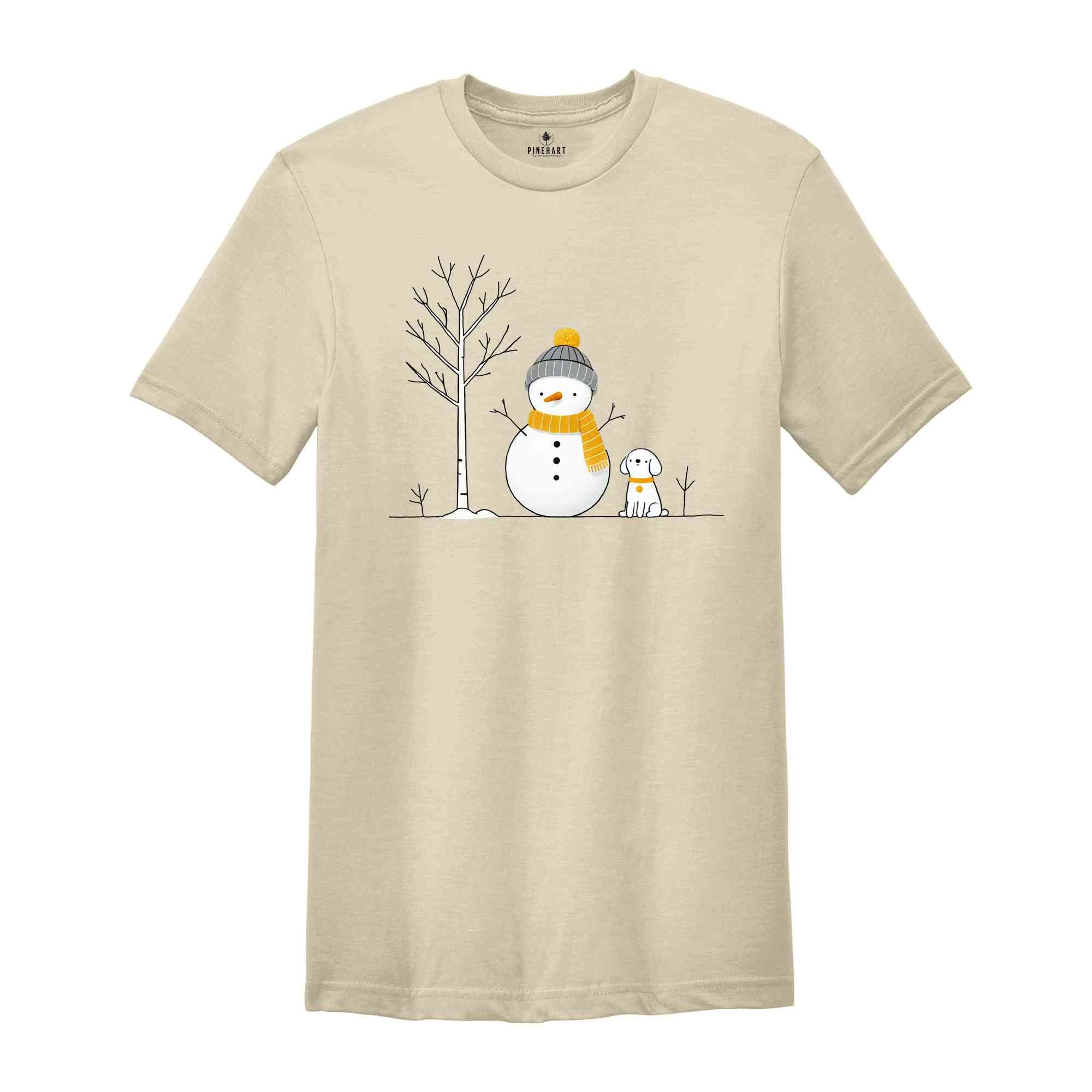 Christmas Snowman And Dog Shirt, Christmas Tree Shirt, Snowman Shirt, Dog Lover Christmas Shirt, Christmas Shirt, Snowman Shirt, Tree Shirt