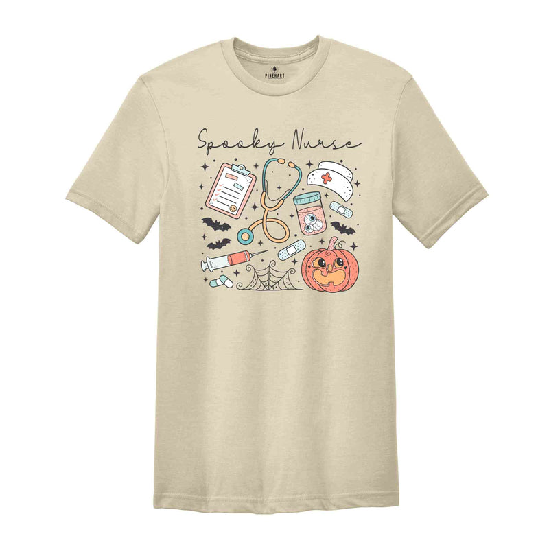 Halloween Spooky Nurse Shirt, Halloween Shirt, Spooky Pumpkin Shirt, Halloween Party Shirt, Retro Halloween Shirt