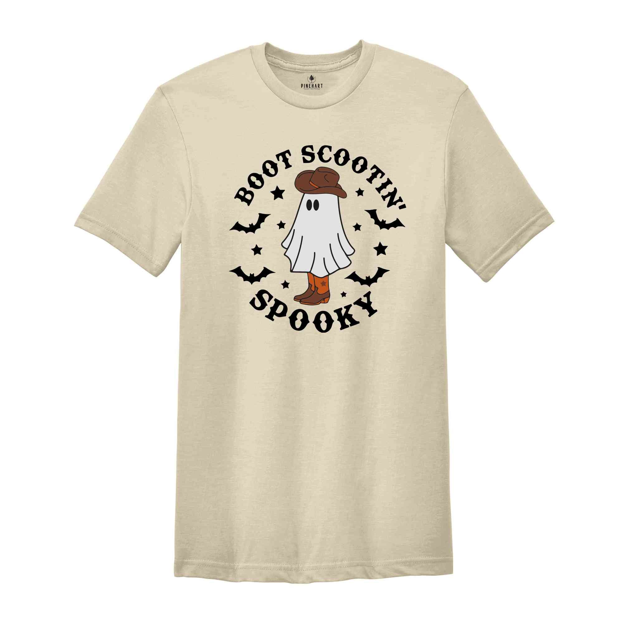 Boot Scootin Spooky Shirt, Cowboy Ghost Shirt, Cute Ghost Shirt, Western Halloween Shirt, Ghost Face Shirt, Spooky Season Shirt