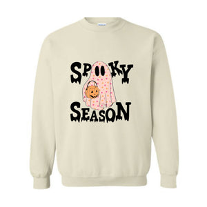 Spooky Season Ghost Sweatshirt, Ghost Sweatshirt, Halloween Favorite, Cute Ghost Sweatshirt, Halloween Gift, Spooky Season Shirt