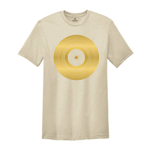 Gold Vinyl Record Shirt, Music Lover Shirt, Men Music Shirt, LP Record Shirt, Record Collector Shirt, DJ Music Shirt, Teacher Shirt