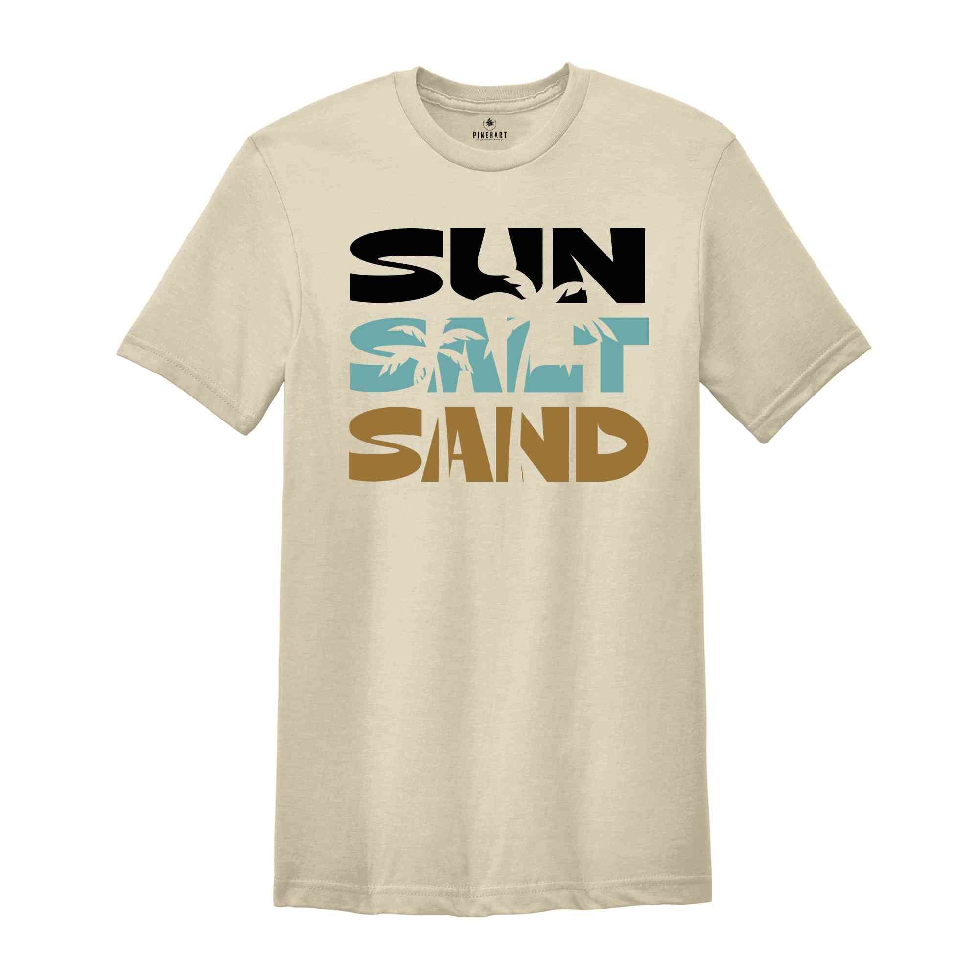 Sun Sand Salt T-Shirt, Vacation Shirt, Beach Shirt, Summer Vacation Tee, Palm Tree Summer Shirts, Vacation Matching Shirts