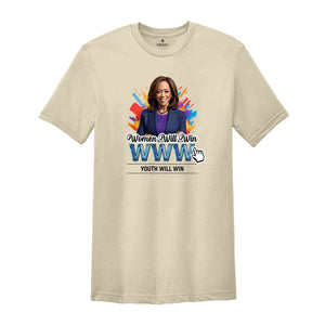 Women Will Win Shirt, Kamala Harris Shirt, 2024 Election T-Shirt, Feminist Shirt, Veto Kamala Shirt, President Kamala Shirt