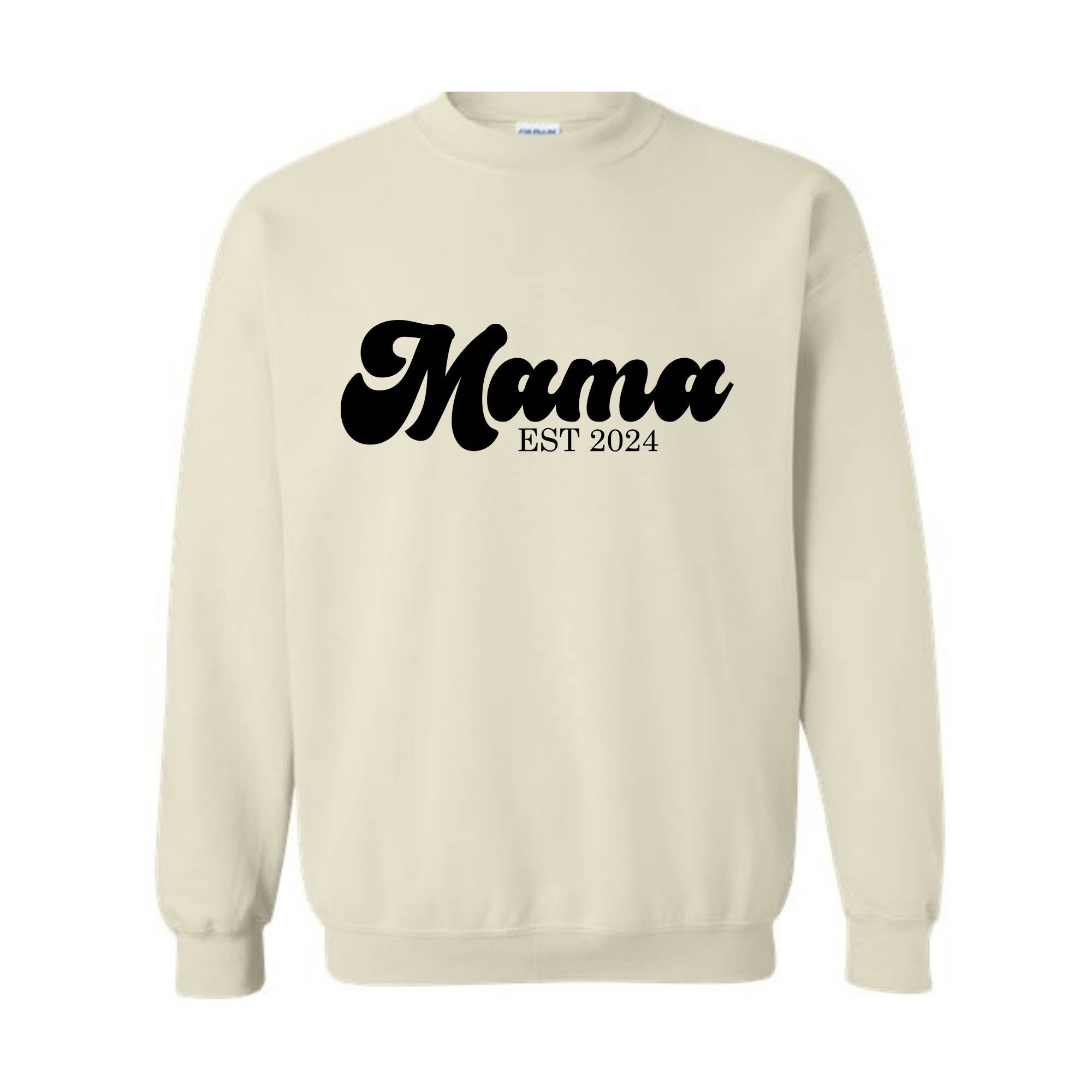 Mama Est 2024 Sweatshirt, Mama Sweatshirt, Mama To Be Hoodie, Future Mama Gift, New Mama Sweatshirt, Pregnancy Hoodie, Baby Shower Sweater