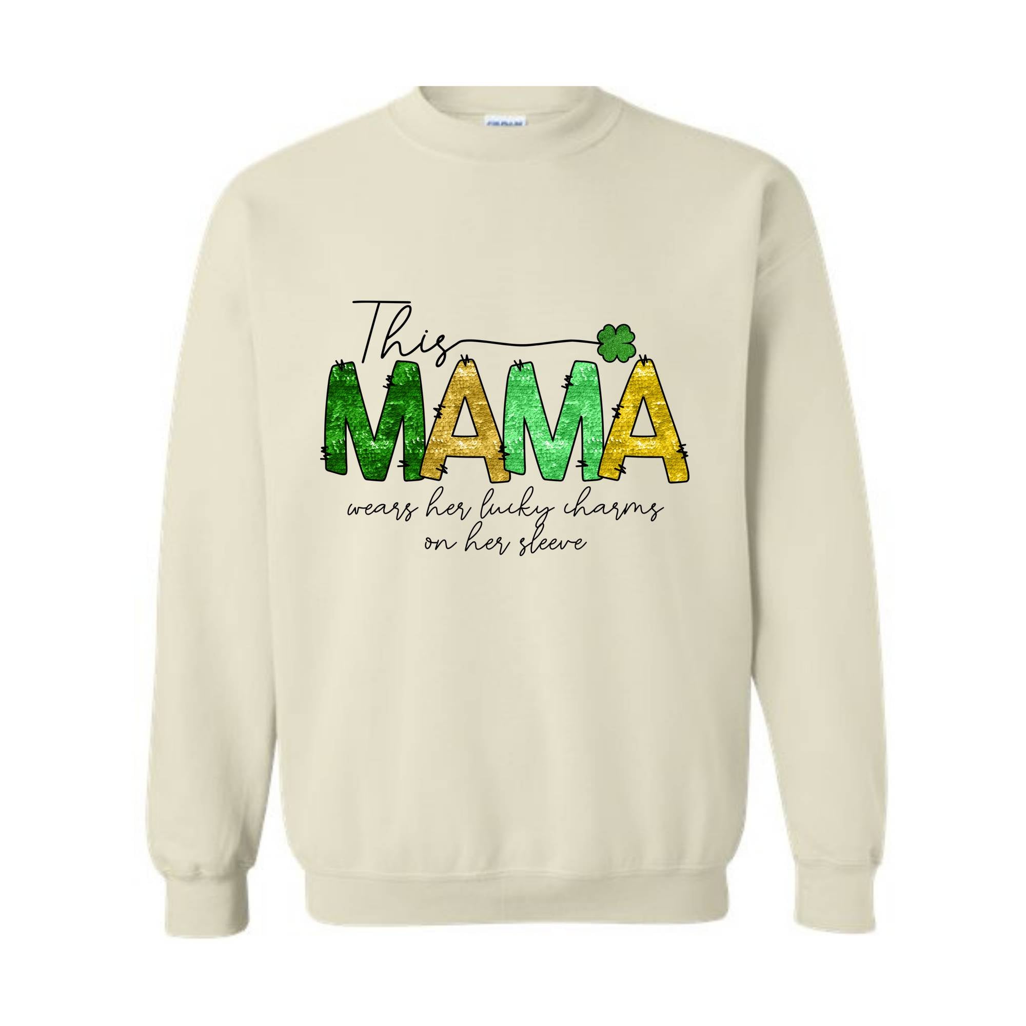 Personalized This Mama Wears Her Lucky Charms Sweatshirt, Custom St. Patricks Day Sweatshirt, Lucky Charms Sweatshirt, Lucky Sweatshirt,