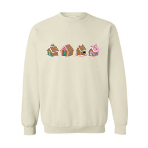 Gingerbread House Sweatshirt, Gingerbread Sweatshirt, Pink Christmas Hoodie, Christmas Hoodie, Cute Mom Hoodie, Family Christmas Tee