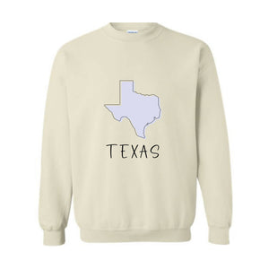 Texas Sweatshirt, States Sweatshirt, Texas Lover Sweatshirt, Trendy Texas Sweatshirt, Texas Map Sweatshirt, Texas Travel Sweatshirt