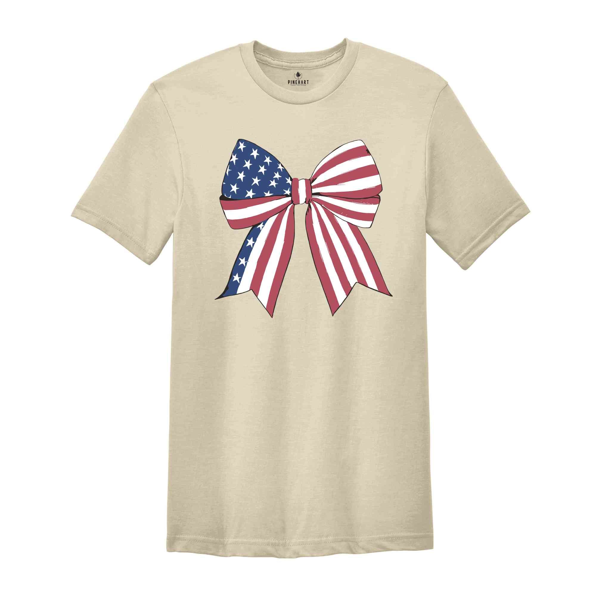 Coquette American Shirt, Coquette Bow Shirt, 4th of July Shirt, America Shirt, Freedom Shirt, American Flag Shirt, American girl Tee