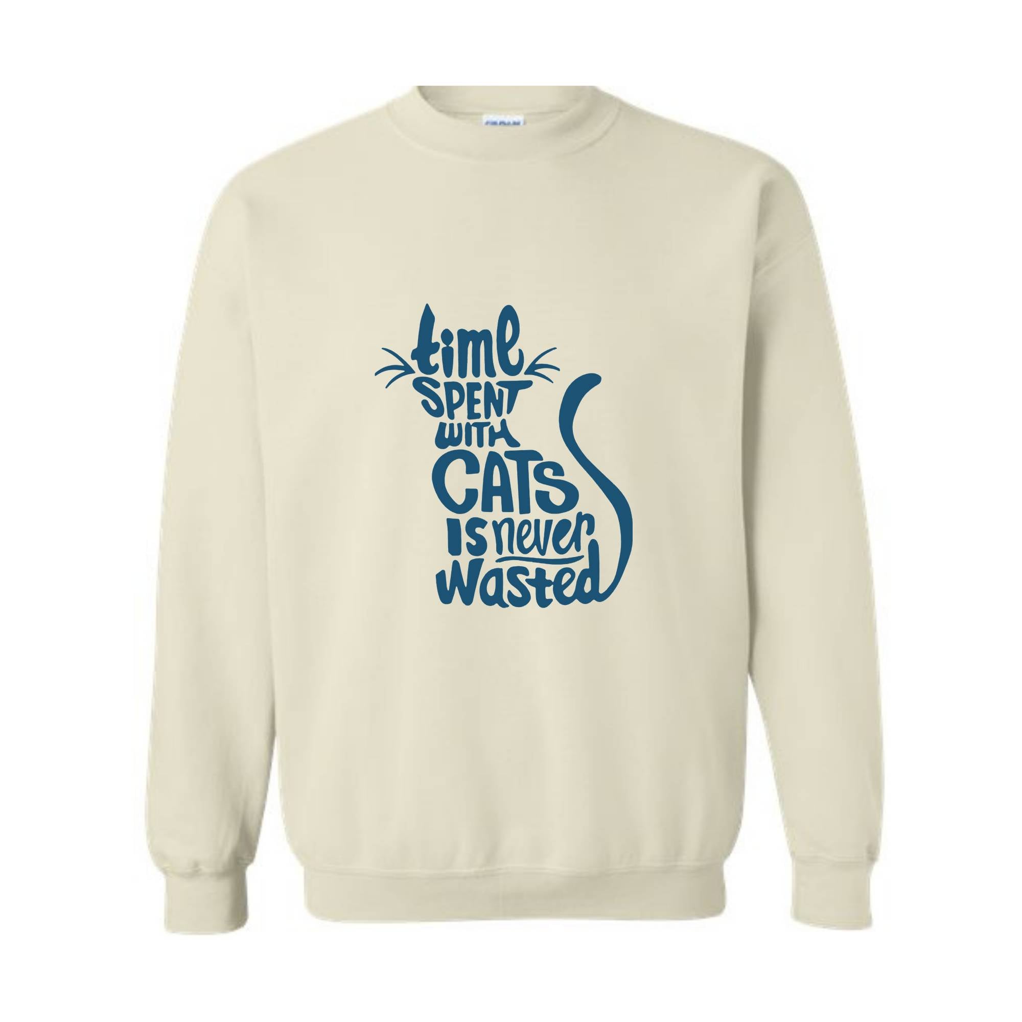 Time Spent With Cats Is Never Wasted Sweatshirt, Gifts For Cat Owners, Cat Sweatshirt, Cat Quotes Hoodie