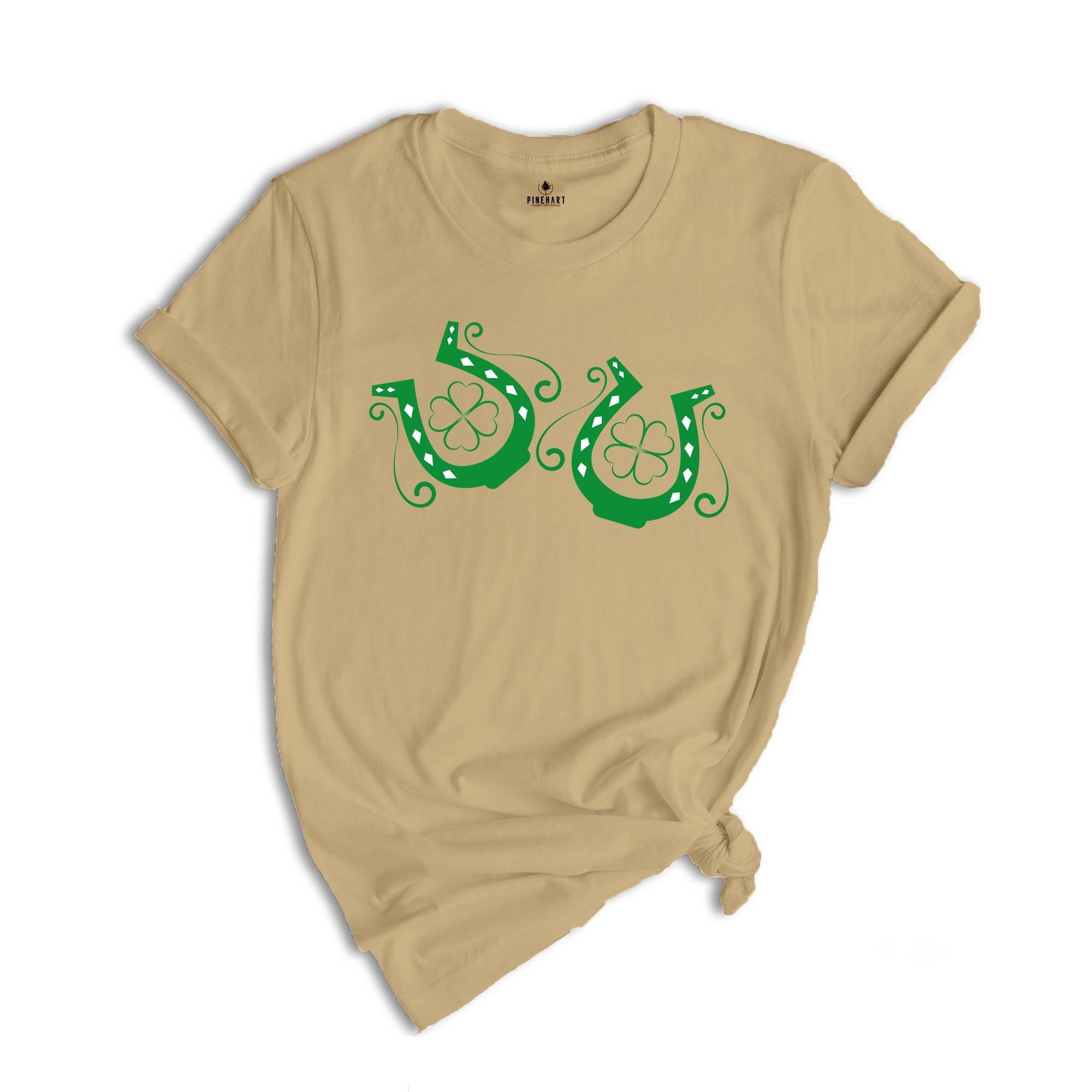 St Patricks Day Cowgirl Luck Shirt, Country Western Themed St Patricks Day T-Shirt, Lucky Horseshoe Tee, Cowgirl For Gift