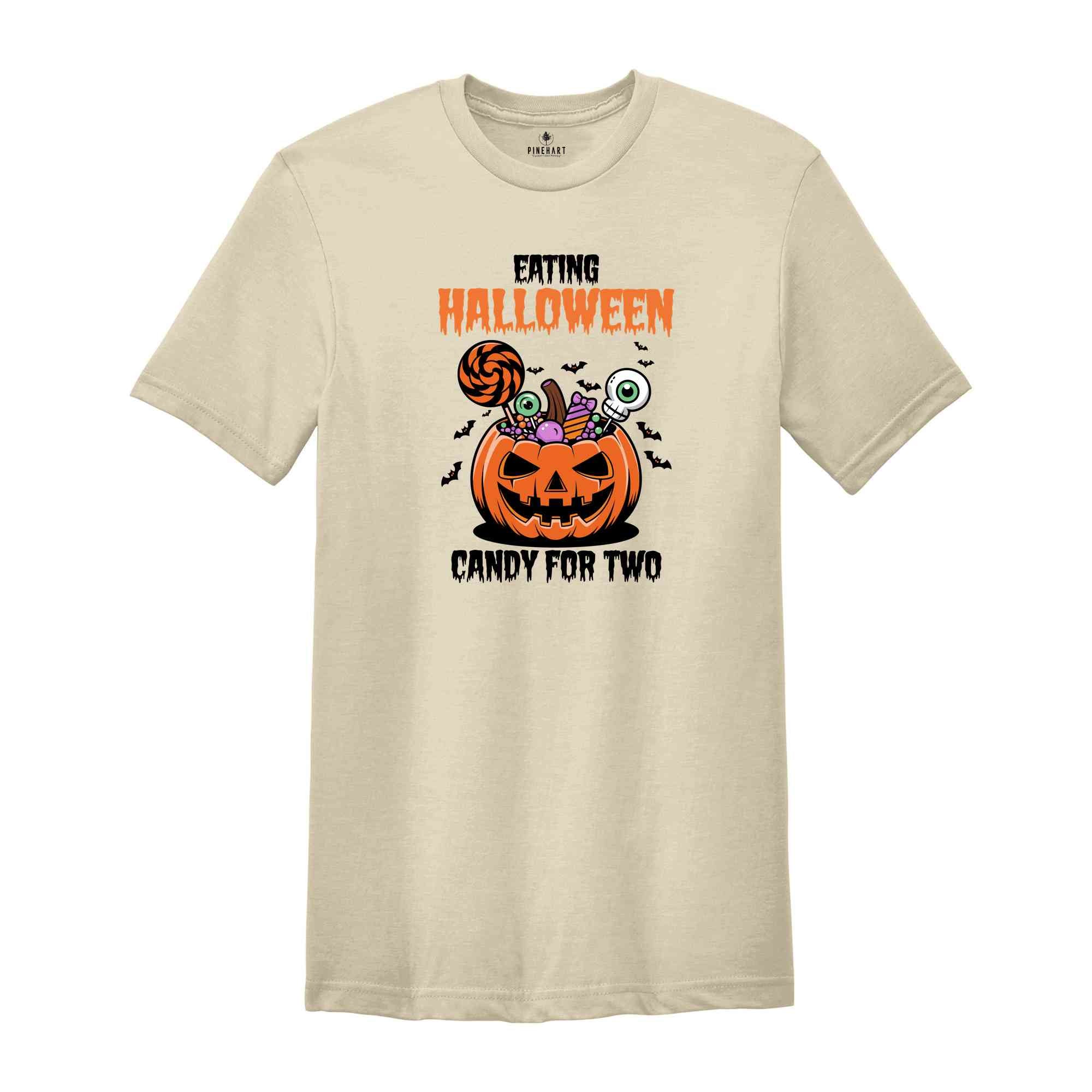 Eating Halloween Candy for Two Shirt, Halloween Shirt, Pregnancy Announcement Shirt, Baby Reveal Shirt, Halloween Pregnant Mom Tee