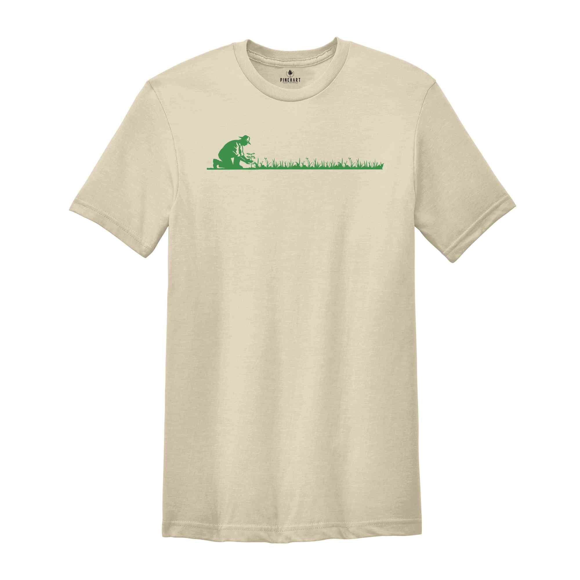 Grass Men's T-Shirt, Men Tee Shirt, Grass, Spring, Summer, Lawn, Outdoors, Garden, Green, Funny, Gardener Tee