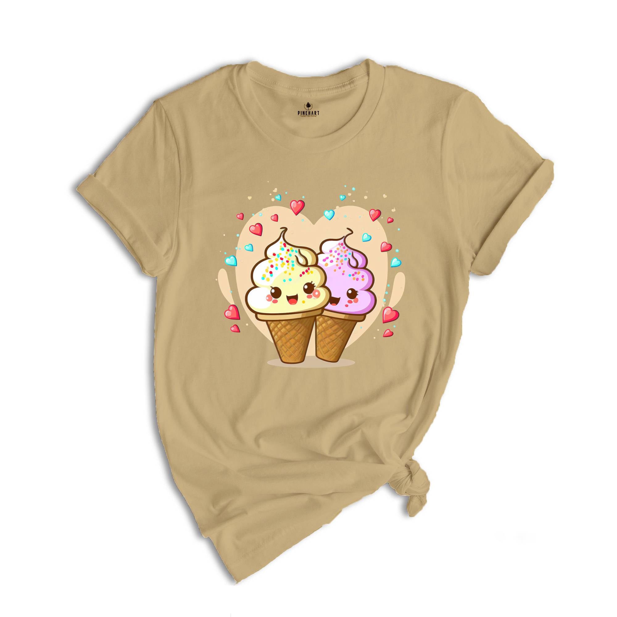 Valentines Day Ice Cream Shirt, Cute Couple T-shirt, Valentines Day Gift, Funny Ice Cream Tee, Cute Girlfriend Gift