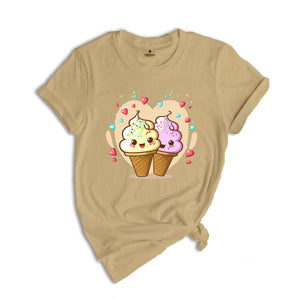 Valentines Day Ice Cream Shirt, Cute Couple T-shirt, Valentines Day Gift, Funny Ice Cream Tee, Cute Girlfriend Gift