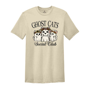 Ghost Cats Social Club Shirt, Cute Halloween Shirt, Halloween Mom Shirt, Cute Halloween Gift, Halloween Cat Shirt, Animal Lover Shirt