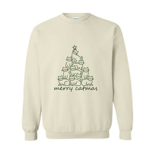 Merry Catmas Sweatshirt, Cat Lover Gift For Christmas, Christmas Sweat, Holiday Sweatshirt