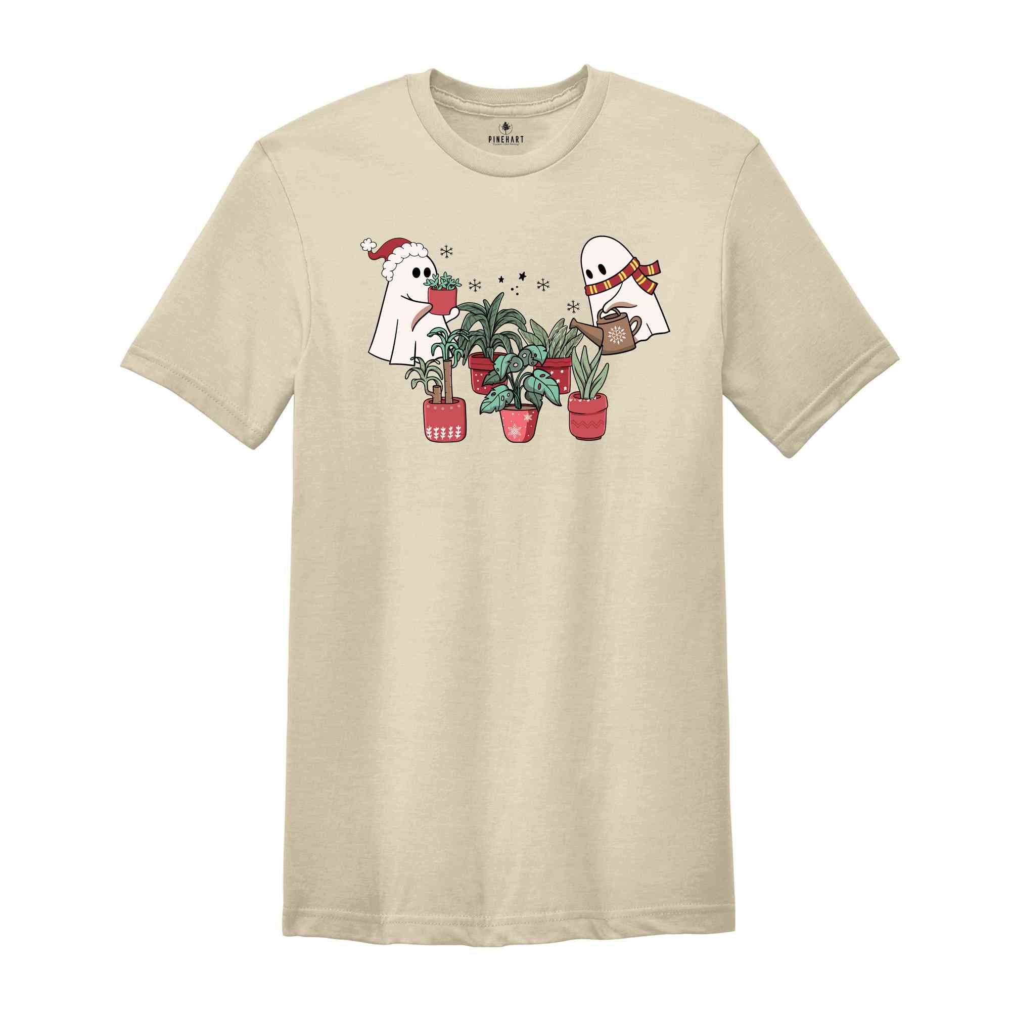 Christmas Plant Lady Shirt, Ghost Christmas, Plant Lovers Shirt, Cute Ghost Shirt, Ghost Plant Christmas, Funny Christmas