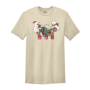 Christmas Plant Lady Shirt, Ghost Christmas, Plant Lovers Shirt, Cute Ghost Shirt, Ghost Plant Christmas, Funny Christmas