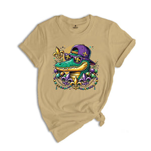 Mardi Gras Alligator Shirt, Mardi Gras Vibes Shirt, Mardi Gras Shirt, Fat Tuesday Shirt, Louisiana Shirt, Beads Shirt, Carnival Shirt