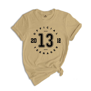 13th Birthday Shirt, Official Teenager, 13th Birthday Gift, 13th Birthday Party, 13th Birthday Girl, Thirteen Birthday, Thirteenth Birthday