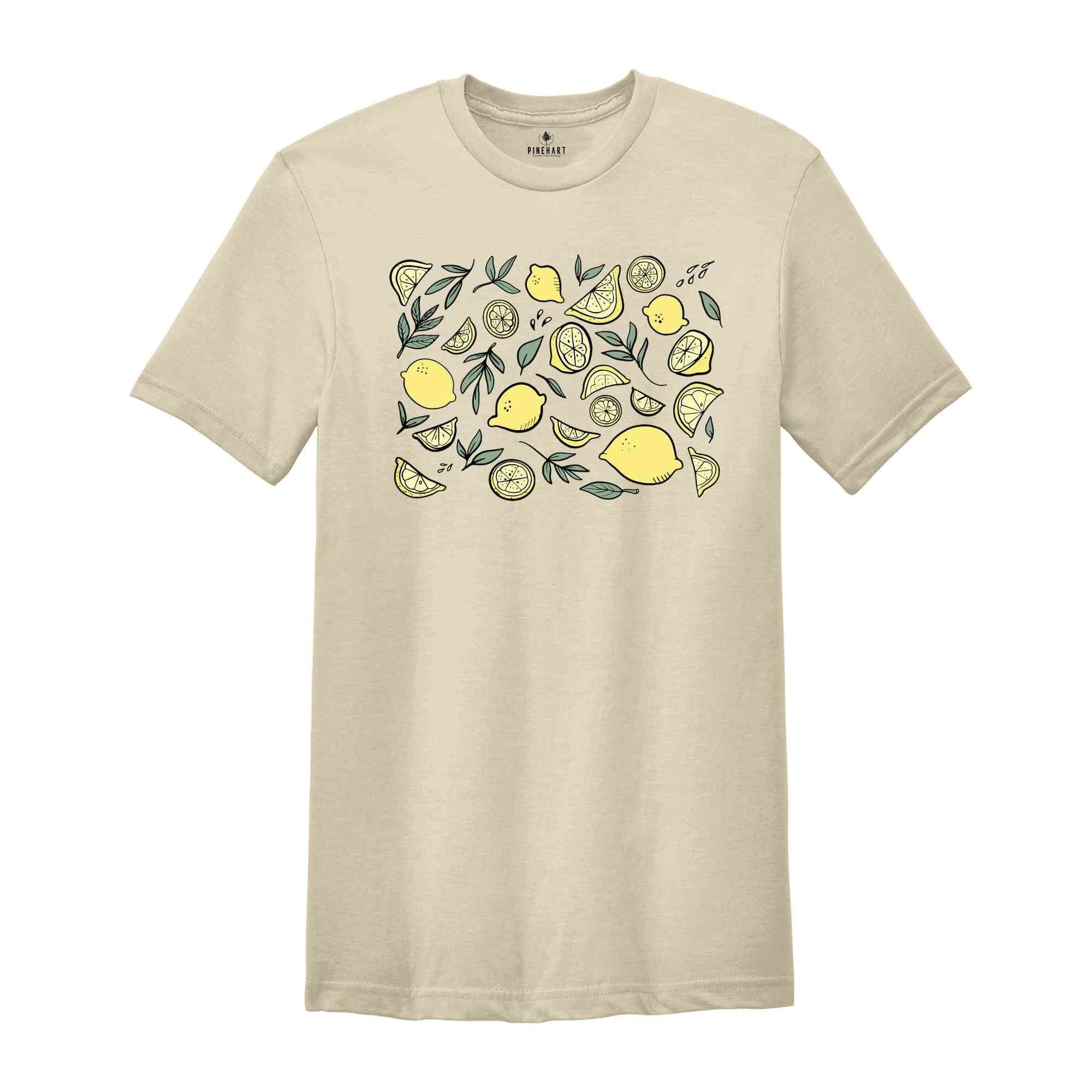 Lemon Fruit Shirt, Citrus Shirt, Yellow Lemon T-shirt, Summer Fruit Shirt, Botanical Gift, Foodie Shirt