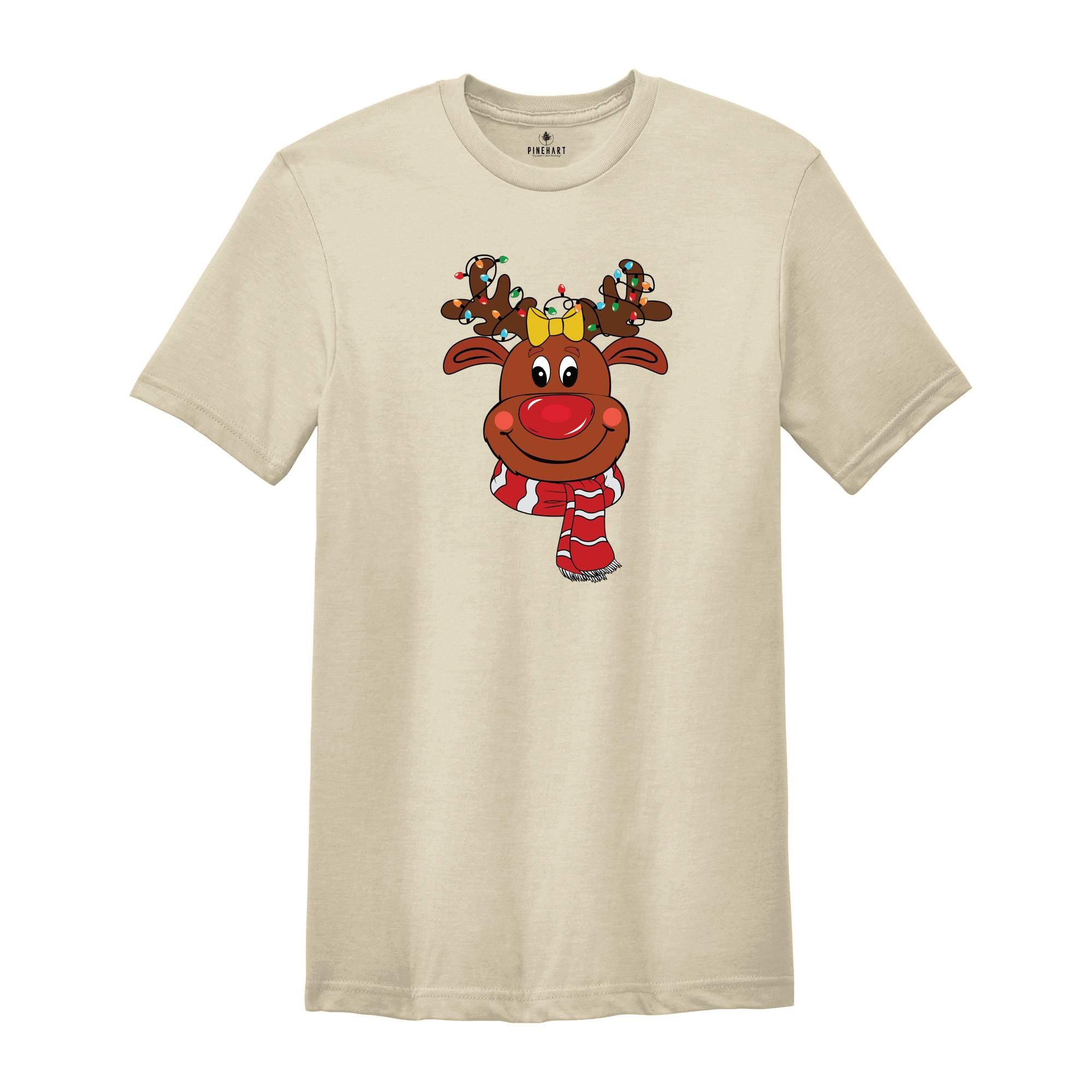 Reindeer Christmas Lights T-Shirt, Cute Christmas Lights Shirt, Reindeer Christmas Tee, Christmas Holiday Gifts