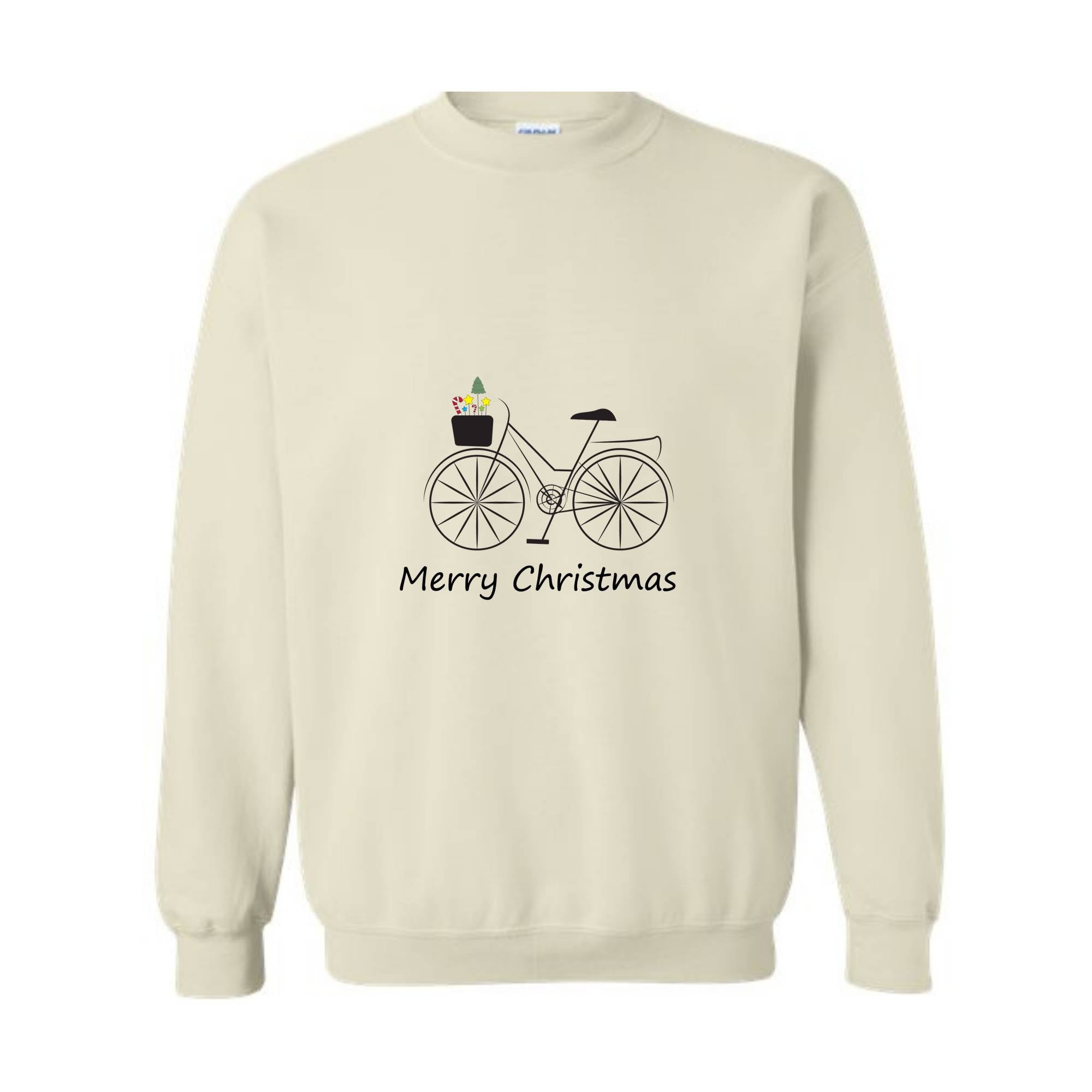 Bike Sweatshirt, Christmas Sweatshirt, Bike Floral Sweatshirt, Album Sweatshirt , Bike with Stars and chRistmas tree Sweatshirt