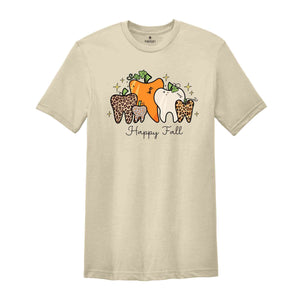 Happy Fall Dentist Shirt, Fall Shirt, Dentist Thanksgiving T-Shirt, Pumpkin Teeth Shirt, Dental Halloween Shirts, Trick Or Teeth Tee