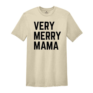 Very Merry Mama Shirt, Mama Christmas T-Shirt, Christmas 2024 Tee, Christmas Family Match