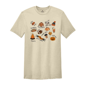 Autumn Doodles Shirt, Autumn Shirt, Cozy Season Shirt, Fall Shirt, Fall Gift, Fall Vibes Shirt, Thankful Shirt, Pumpkin Spice Shirt