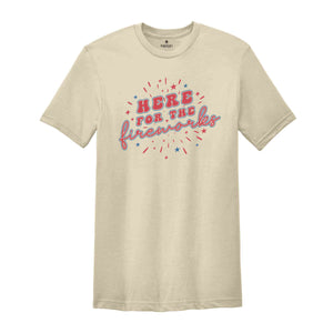 Here For The Fireworks Shirt, Fireworks Matching 4th July Shirt, Independence Day Shirt, Retro Firecracker Shirt