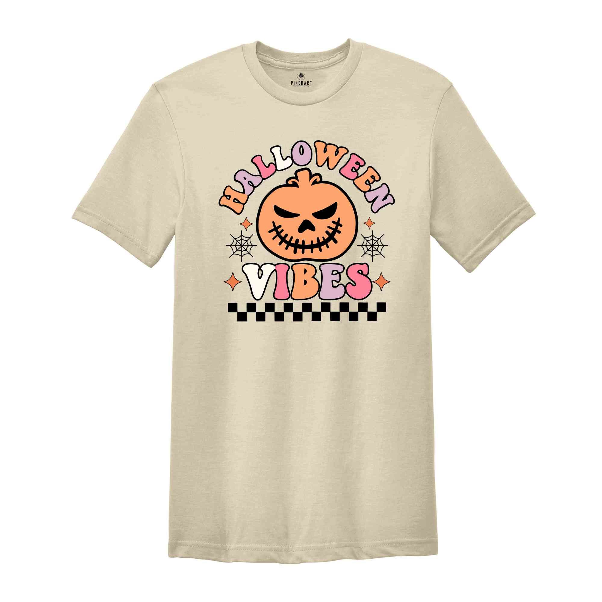 Pumpkin Shirt, Halloween Vibes Shirt, Retro Halloween Shirt, Halloween Gift, Spooky Season Shirt, Halloween Party Shirt, Cute Halloween Tee