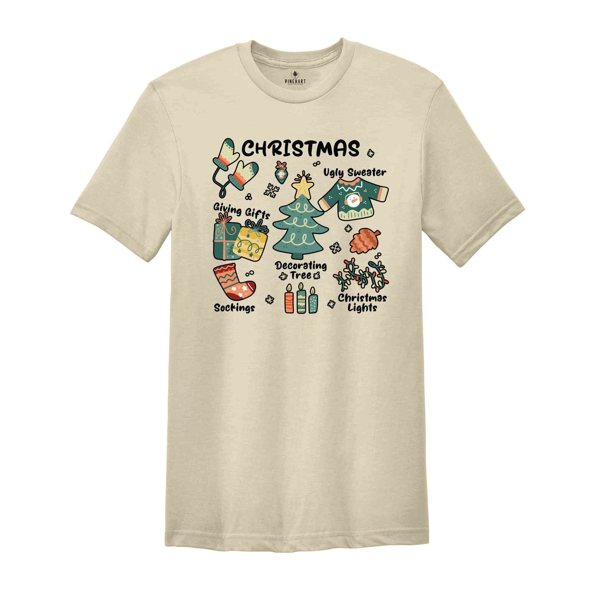 Retro Christmas Shirt, Christmas Shirt, Ugly Sweater Shirt, Giving Gift Shirt, Socking Shirt, Christmas Lights, Decorating Tree